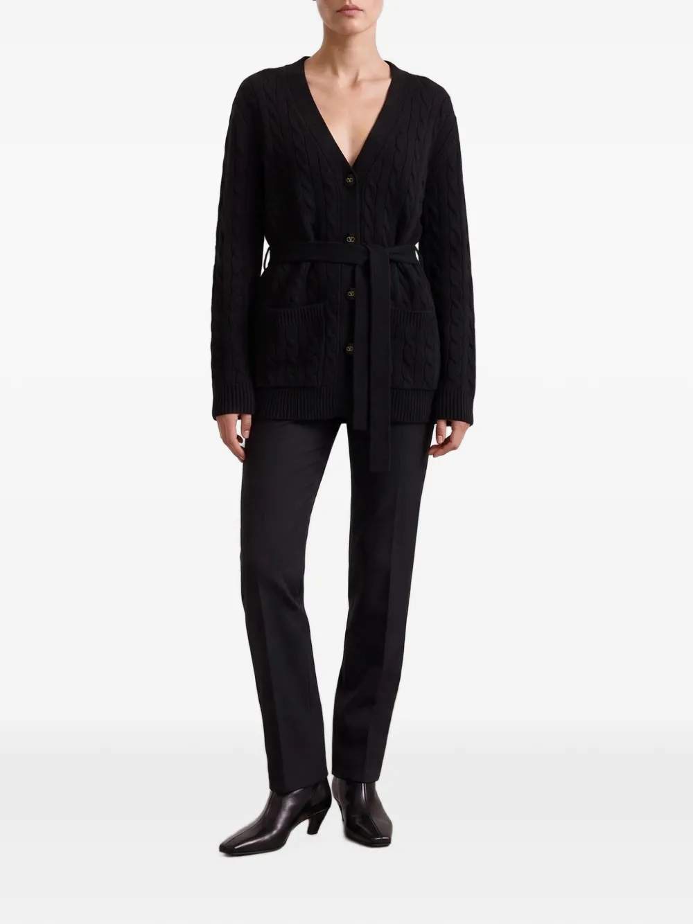 Valentino Garavani Vest met ceintuur Zwart