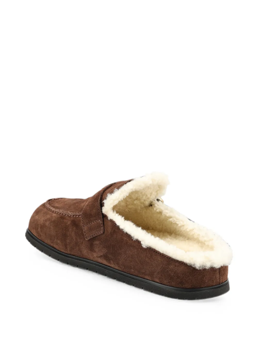 Prada buckle-fastening shearling-lined mules Bruin