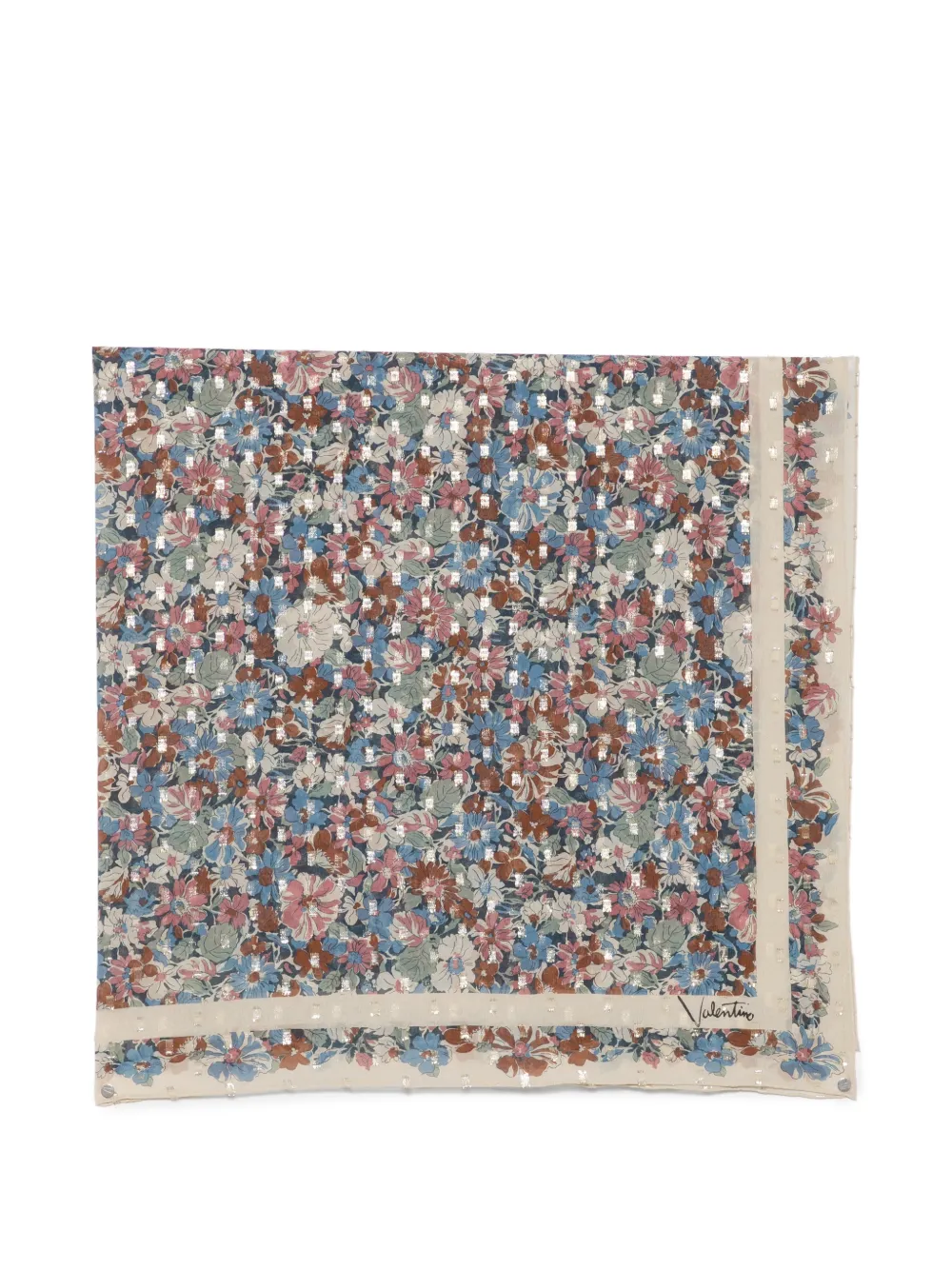 Valentino Garavani floral-print scarf - Blue