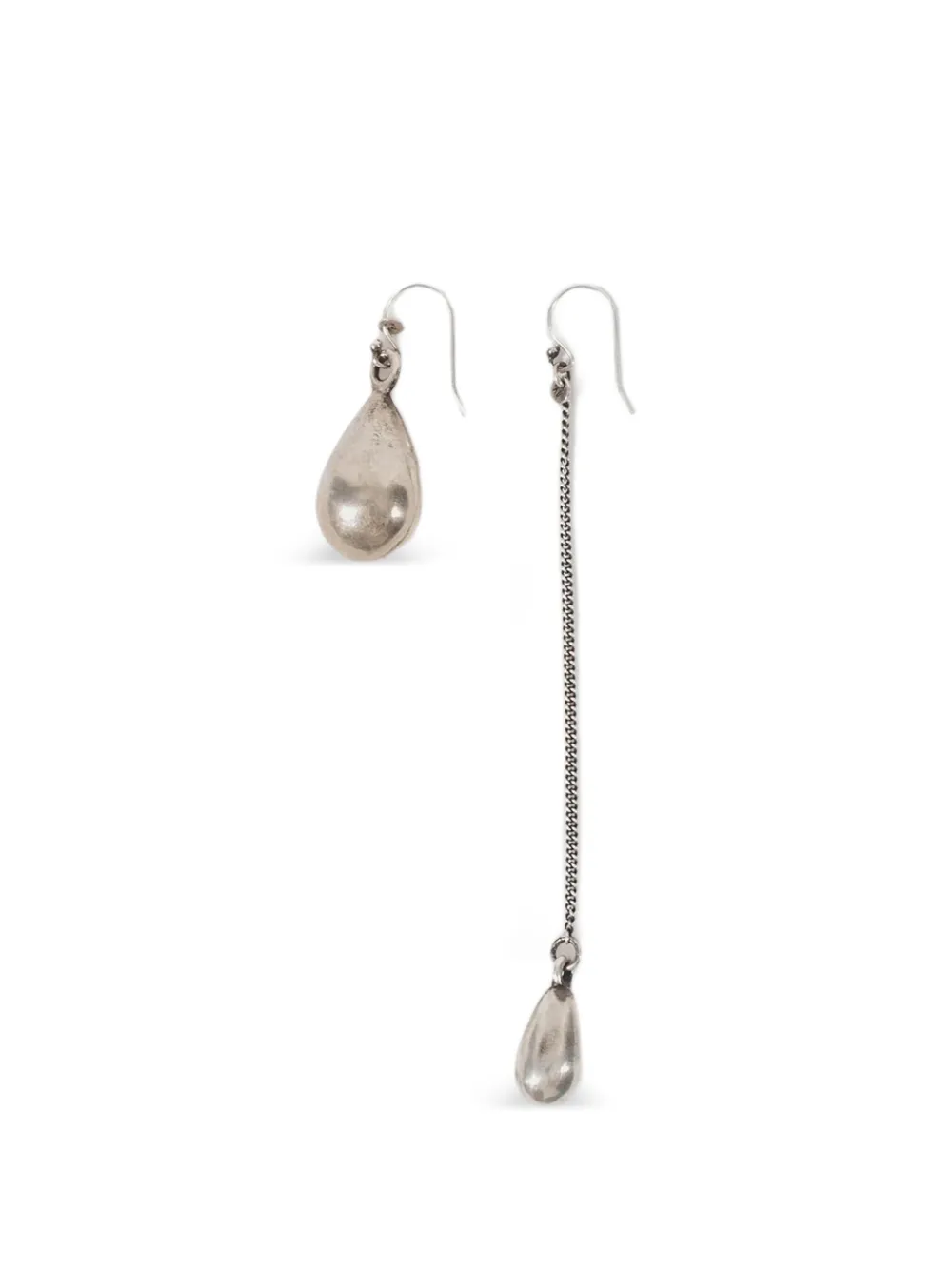 Ann Demeulemeester Judith teardrop mismatched earrings - Argento