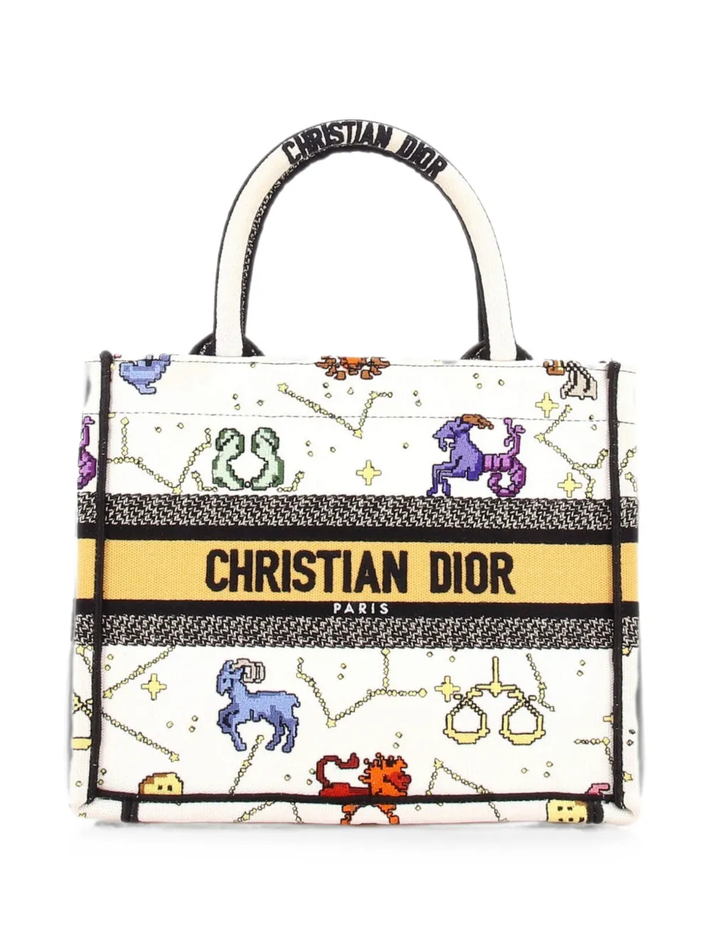Christian Dior Pre-Owned Borsa tote Book Zodiac piccola in tela con ricamo - Multicolore