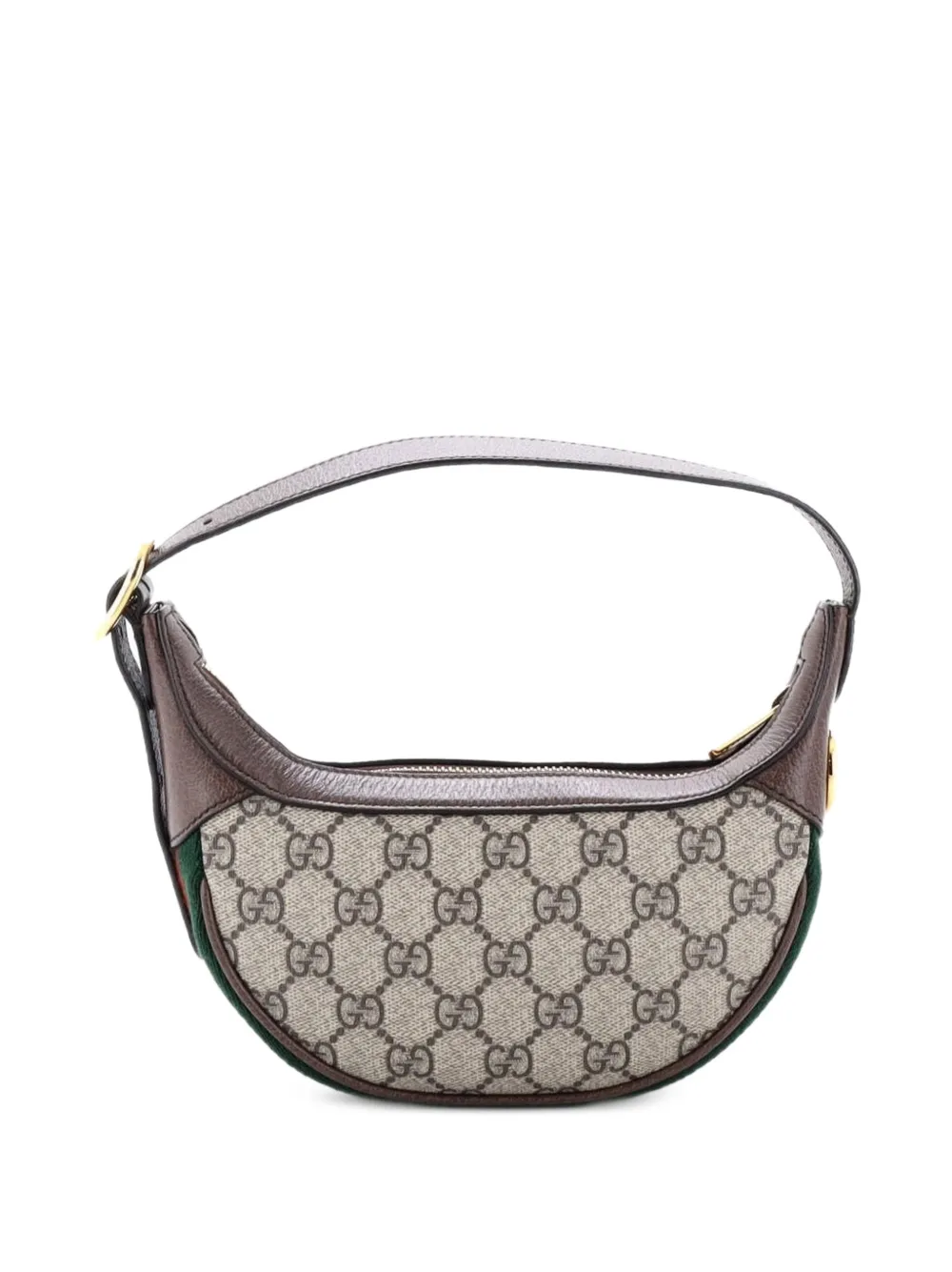 Gucci Pre-Owned Borsa passepartout Ophidia mini a mezza luna in tela cerata GG - Marrone