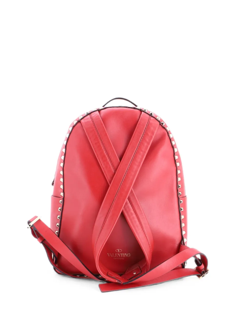 Valentino Garavani Pre-Owned Zaino Rockstud medio in pelle - Rosso