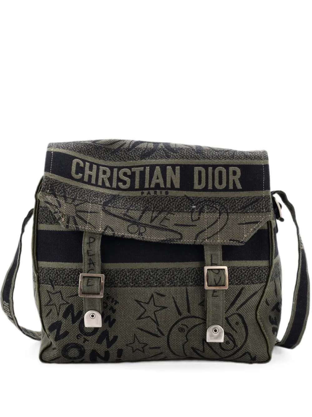 Christian Dior Pre-Owned Borsa a tracolla Diorcamp in tela con stampa - Verde