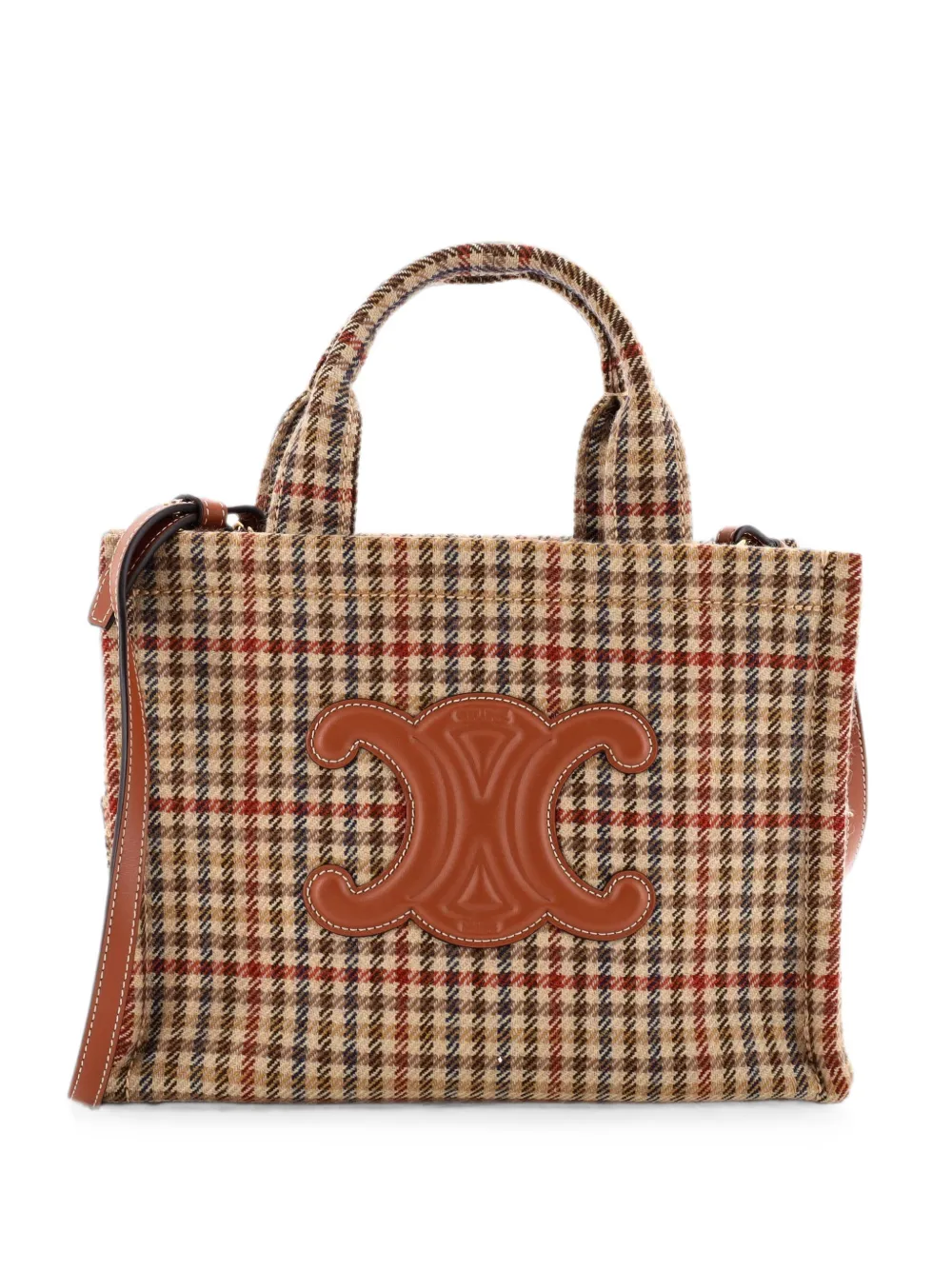Celine Pre-Owned Borsa tote Cabas Thais piccola in tweed - Marrone