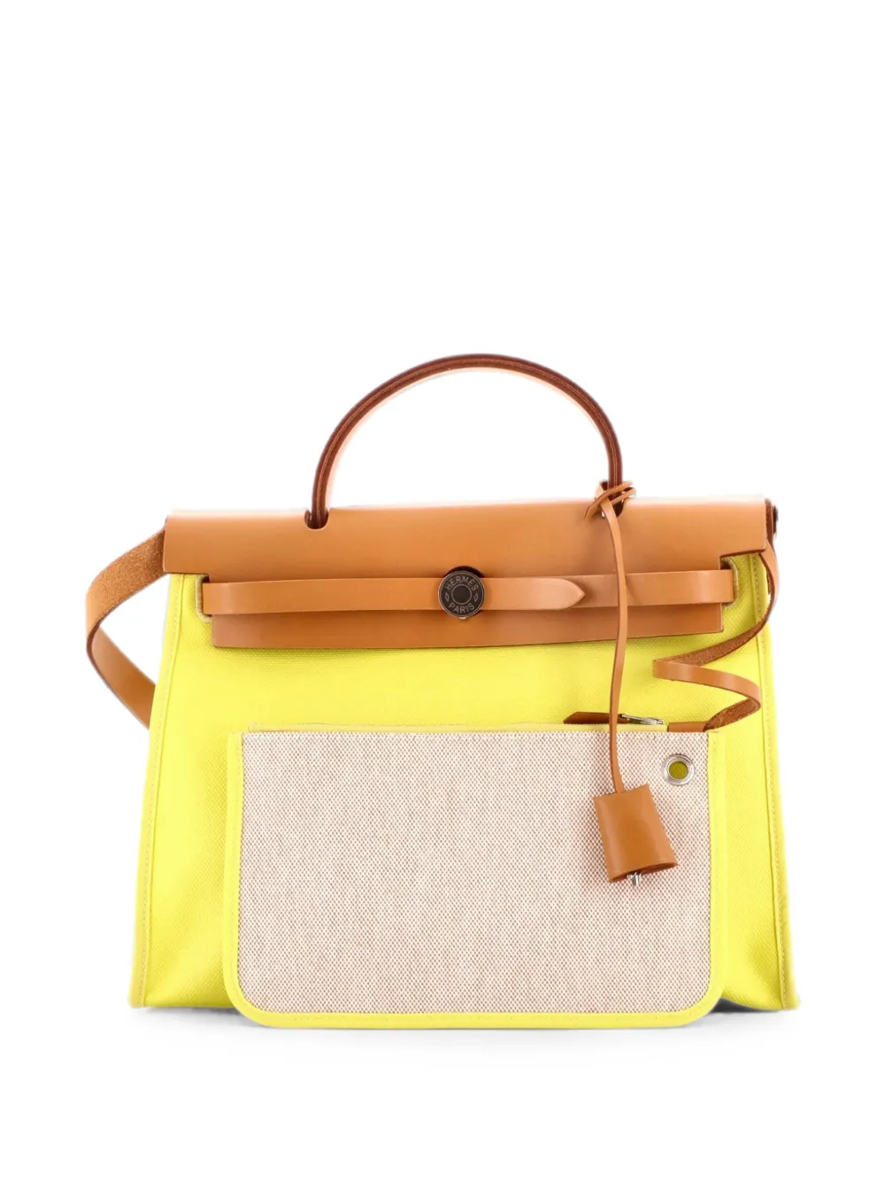 Hermès Pre-Owned Borsa a spalla Herbag Zip Berline Vache in tela e pelle 31 - Giallo