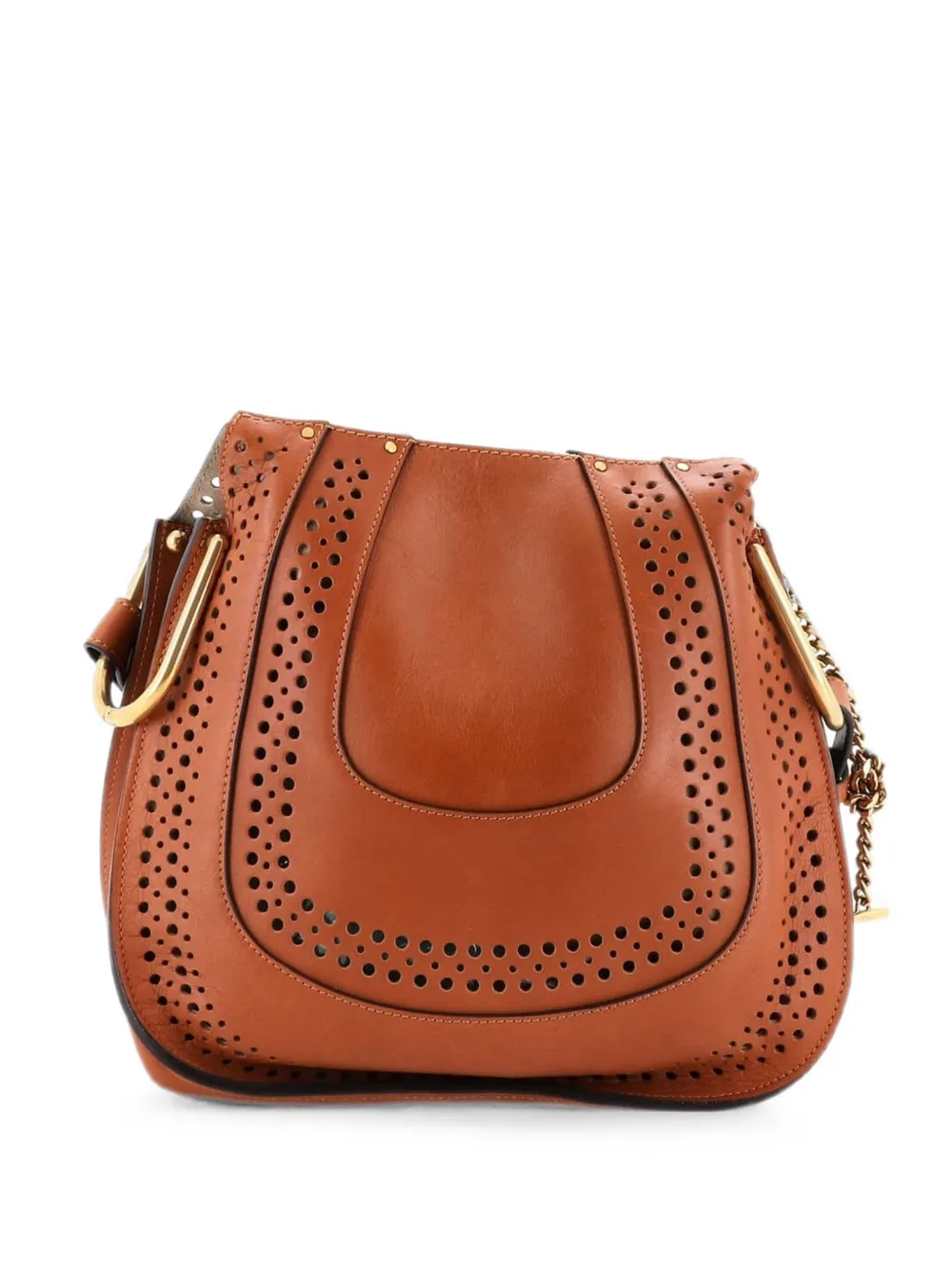 Chloé Pre-Owned Borsa passepartout Hayley piccola in pelle traforata - Marrone