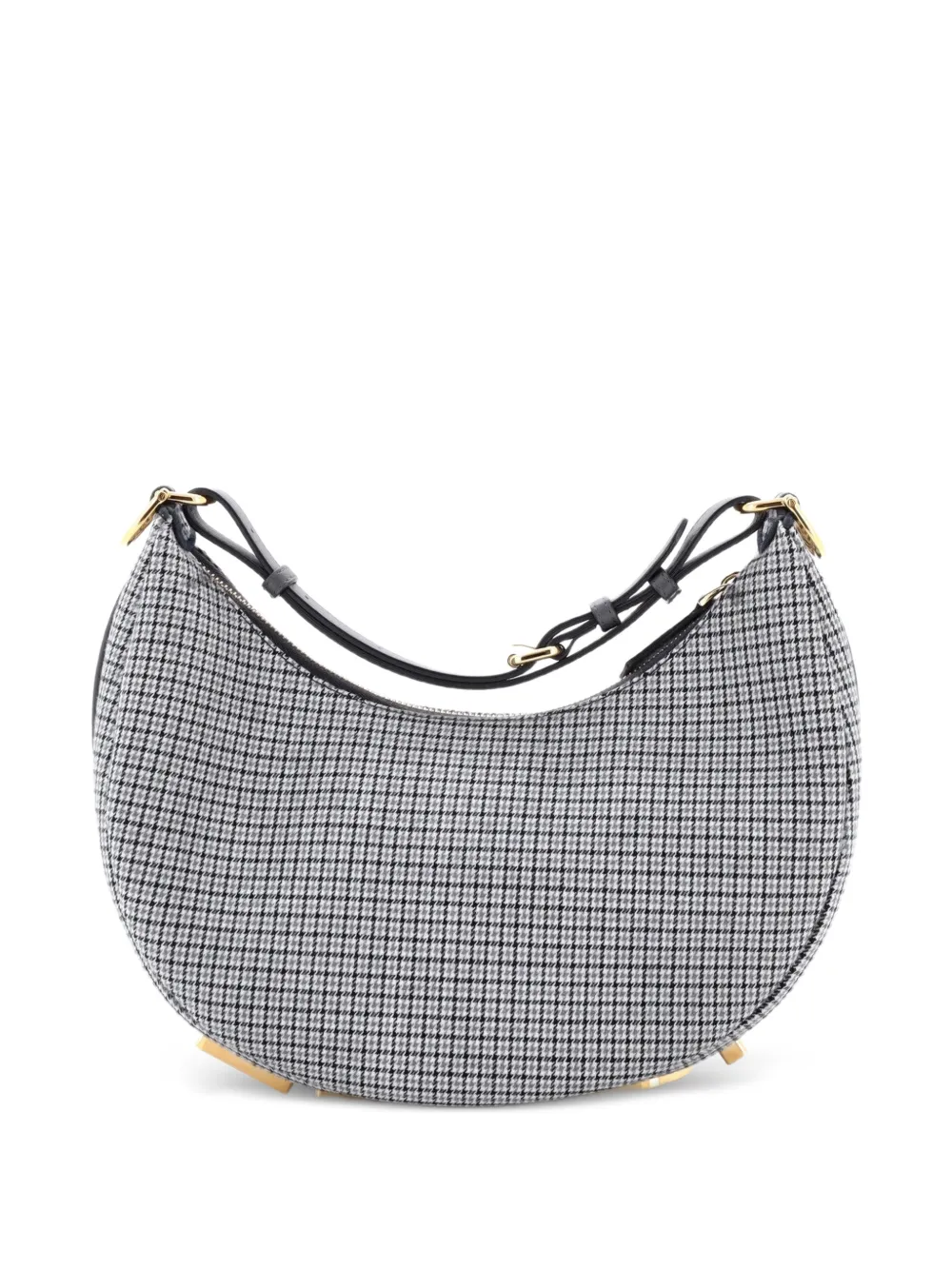 Fendi Pre-Owned Fendigraphy Bag Houndstooth Wool Small hobo bag - Grey