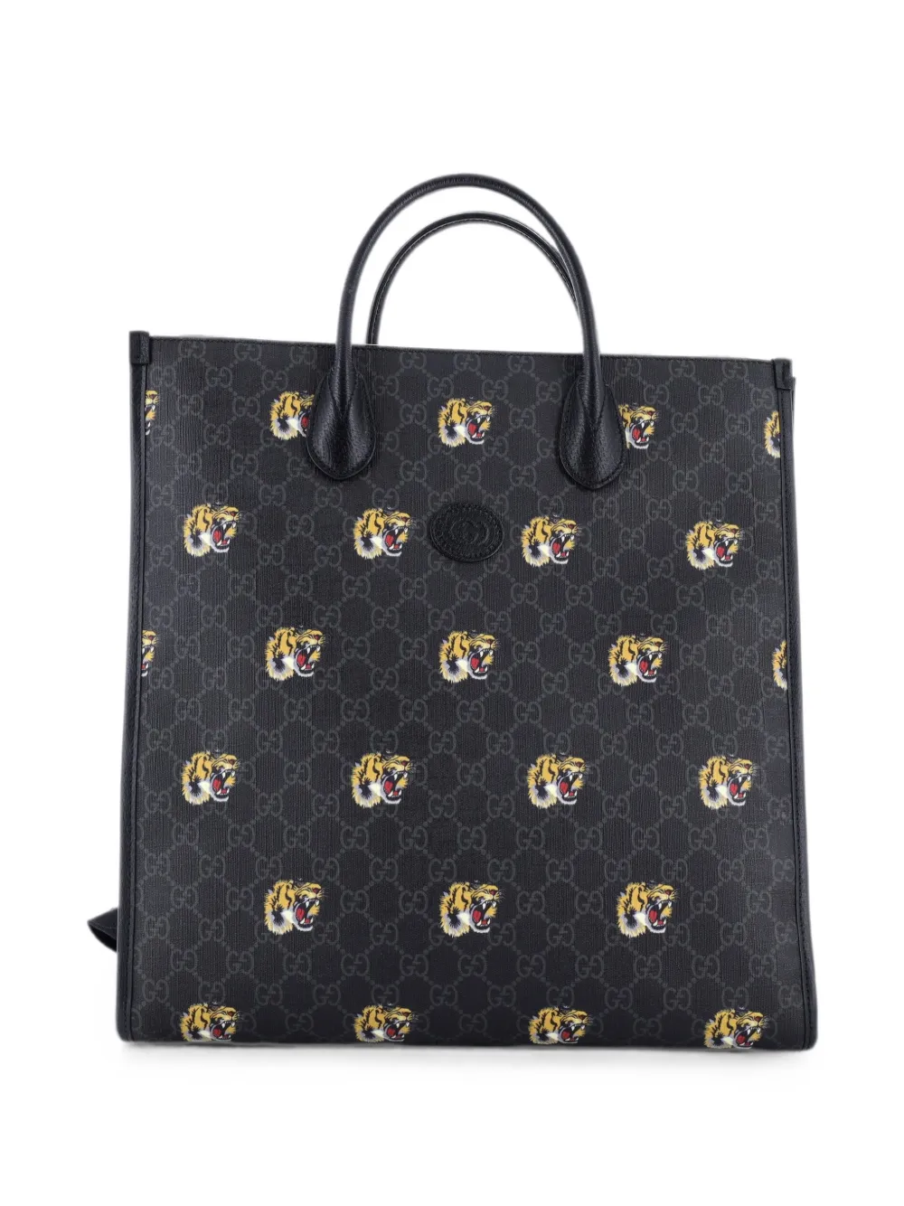 Gucci Pre-Owned Borsa tote in tela cerata GG con applicazione - Nero