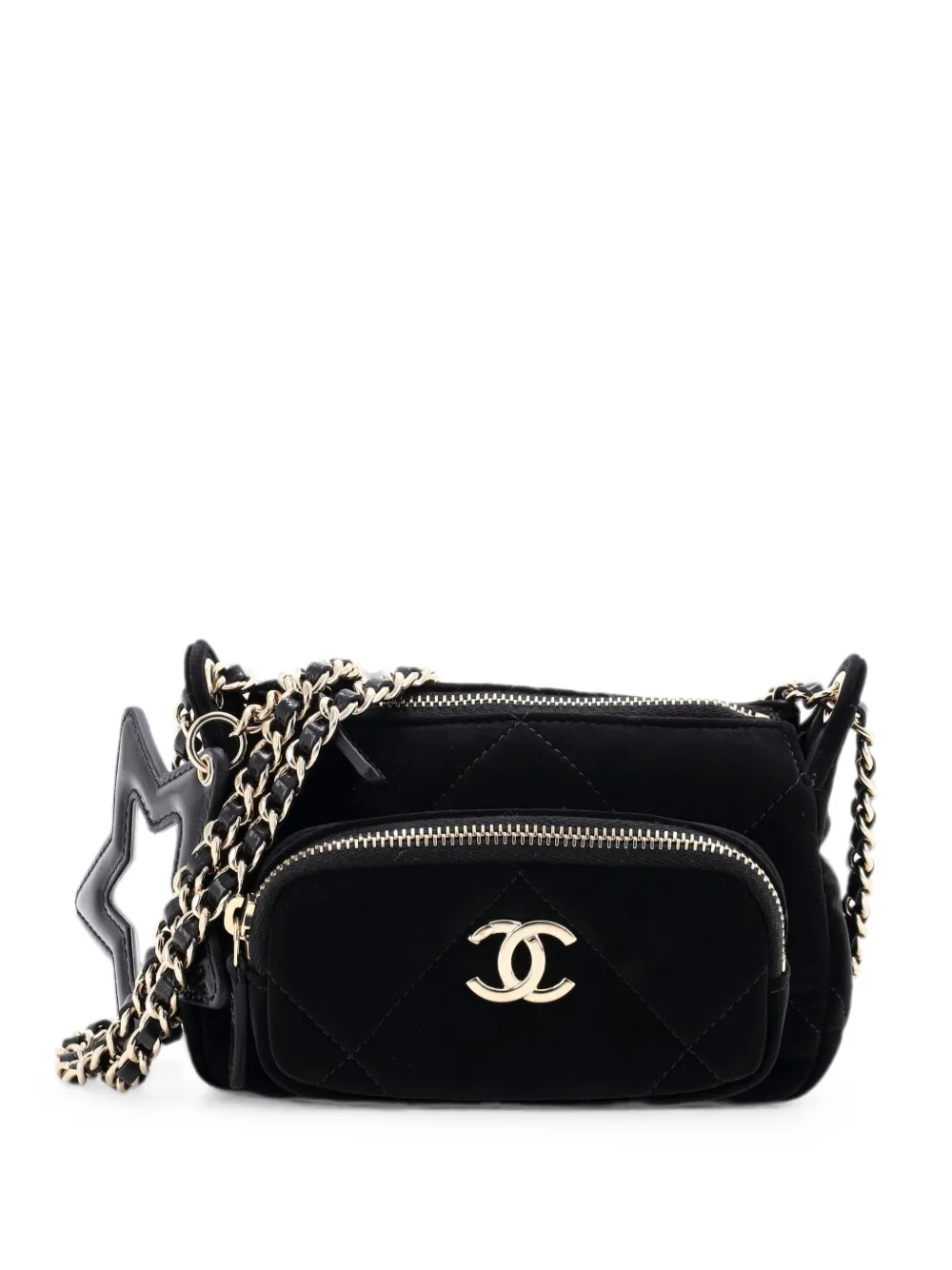 CHANEL Pre-Owned Clutch 25 With Chain trapuntata - Nero