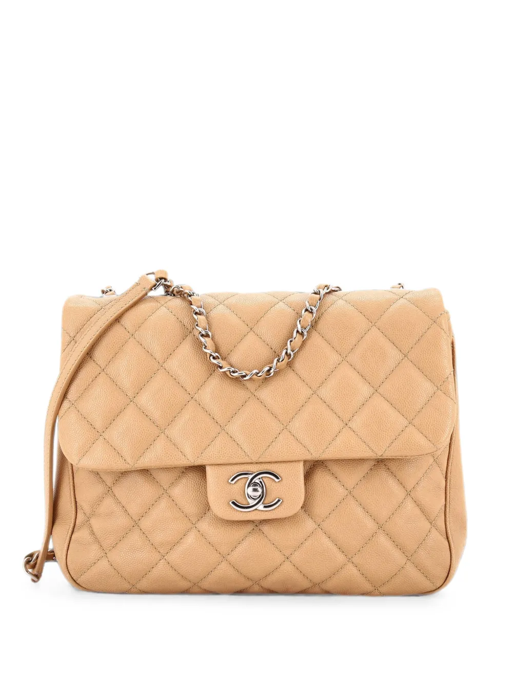 CHANEL Pre-Owned Borsa a tracolla Urban Companion grande in pelle Caviar matelassé - Toni neutri