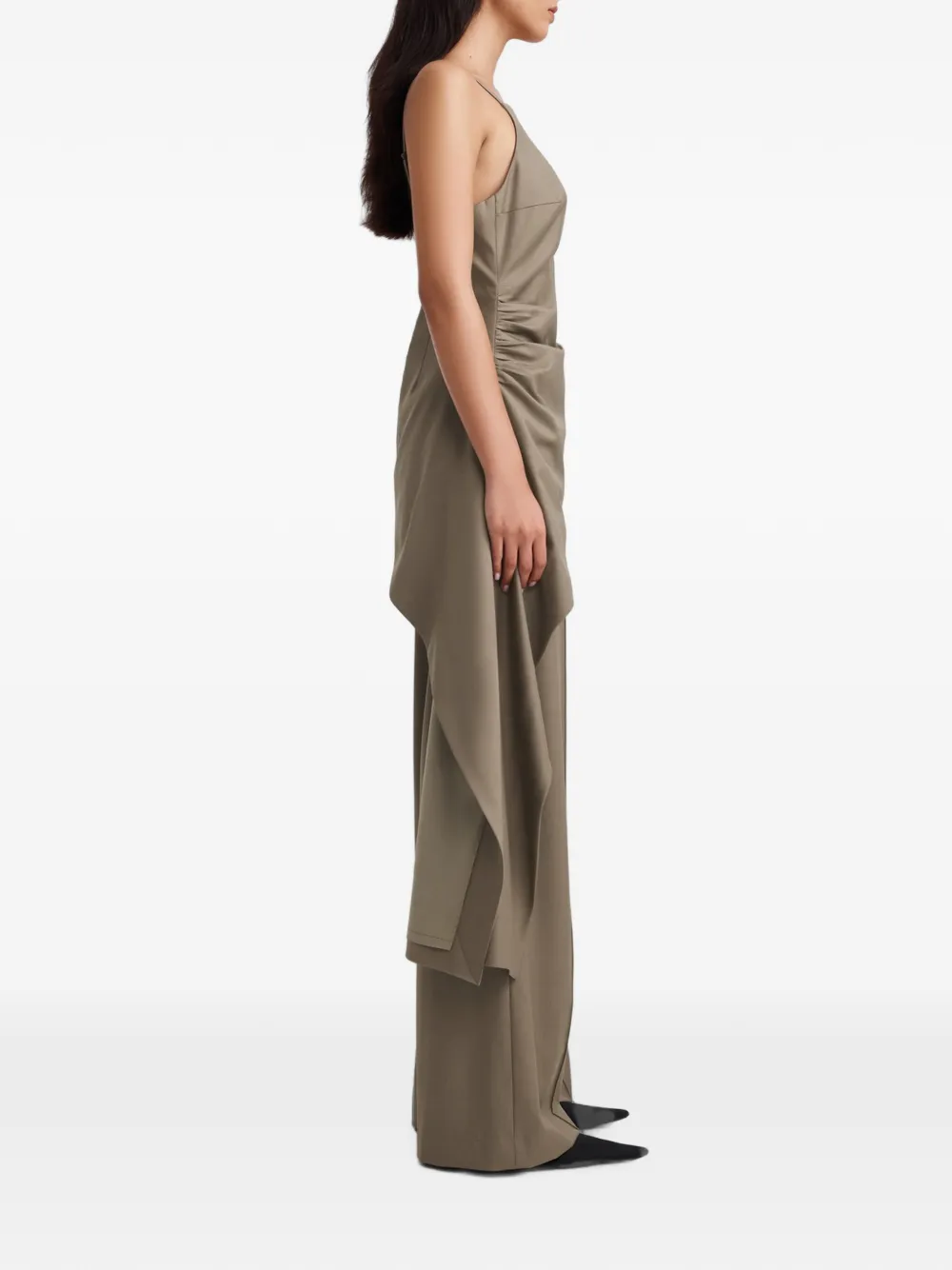 Anna Quan Sanne Asymmetric Draped Top in Brown, view 4