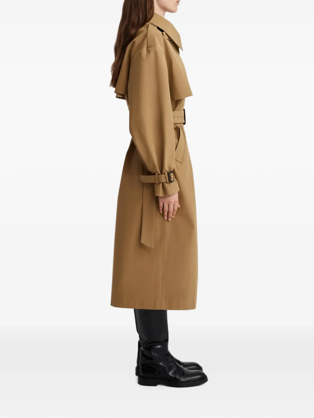 Anna Quan Farren Belted Double-breasted Trench Coat in Brown, view 4