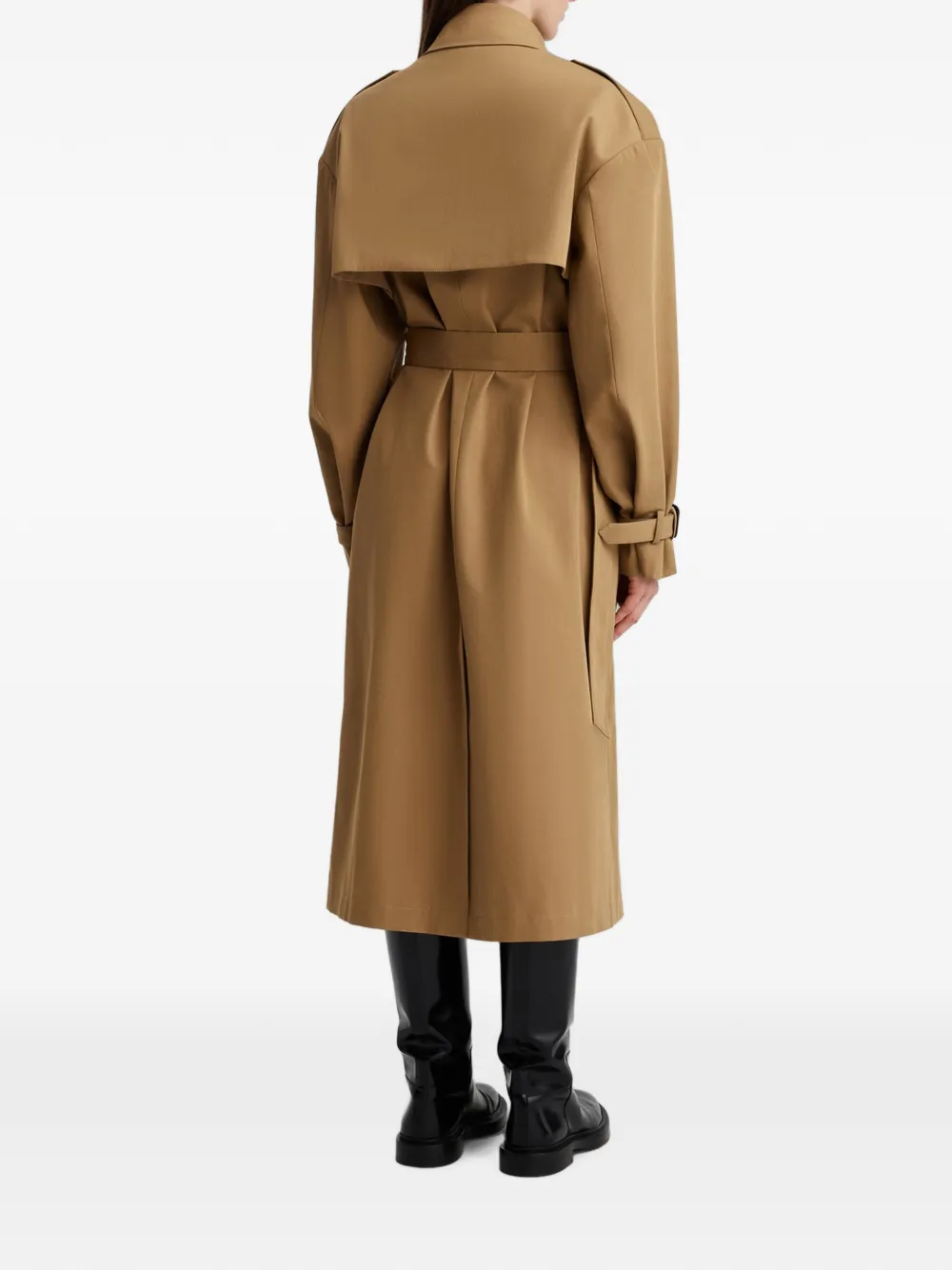 Anna Quan Farren Belted Double-breasted Trench Coat in Brown, view 5