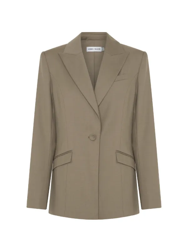 Anna Quan Willow Peak-lapels Blazer in Brown
