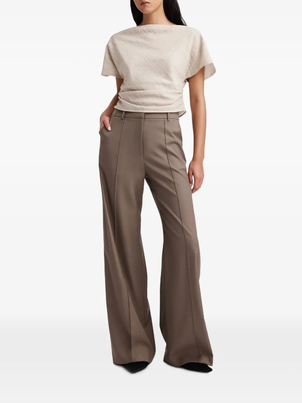 Anna Quan Vinnie Gathered-side Blouse in Neutrals, view 2