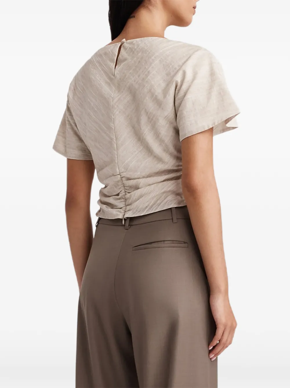 Anna Quan Vinnie Gathered-side Blouse in Neutrals, view 5