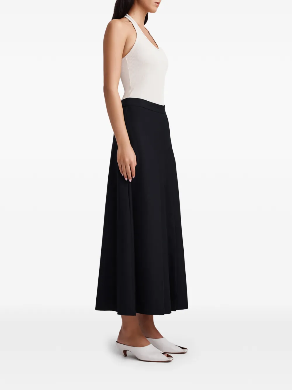Anna Quan Sable Pleated Midi Skirt in Black, view 4