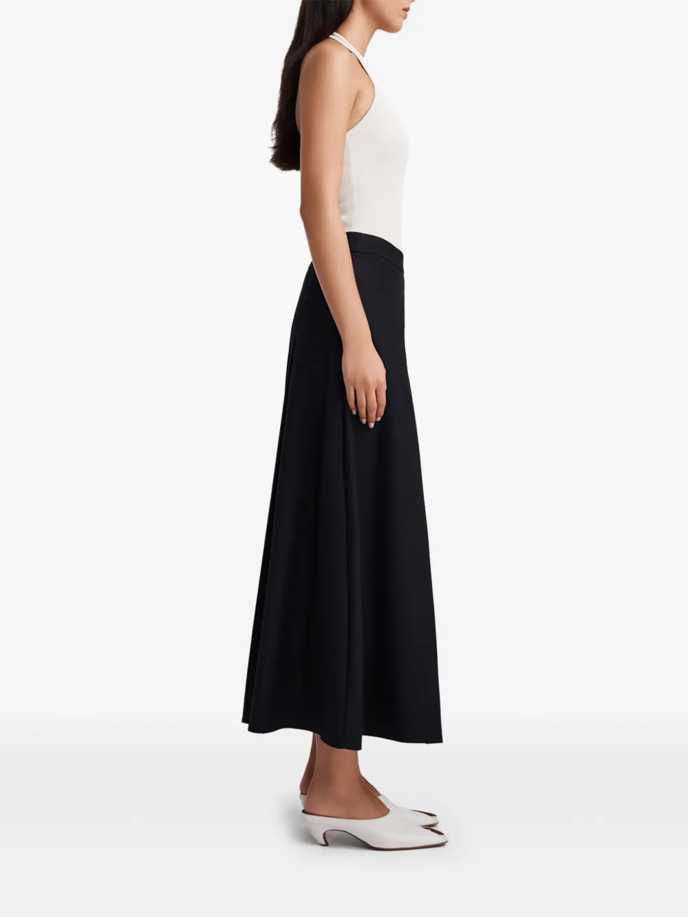 Anna Quan Sable Pleated Midi Skirt in Black, view 5
