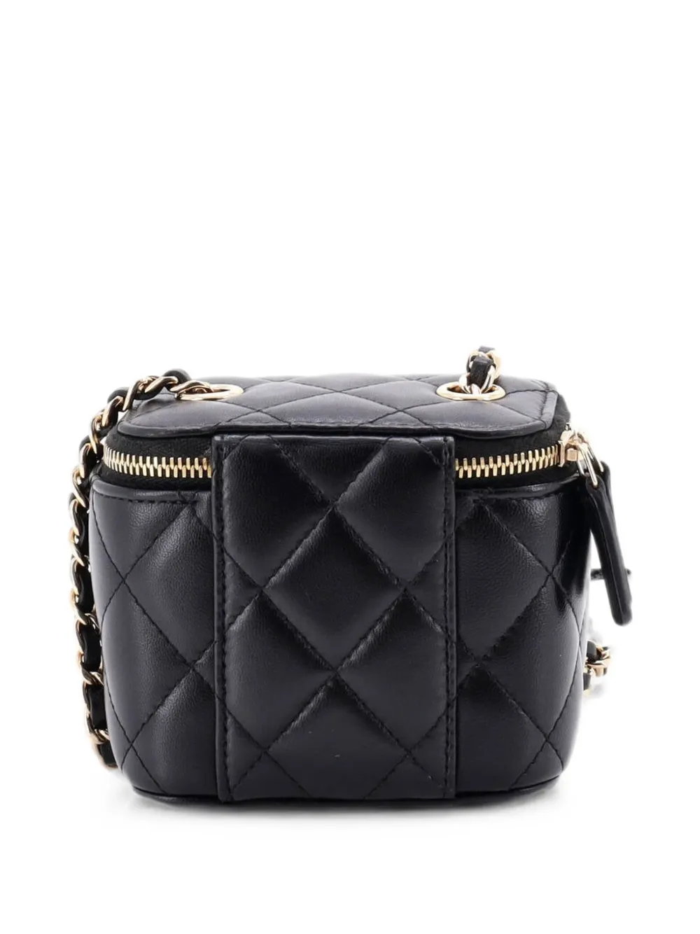 CHANEL Pre-Owned カメリア リボン バニティケース ウィズ チェーン
