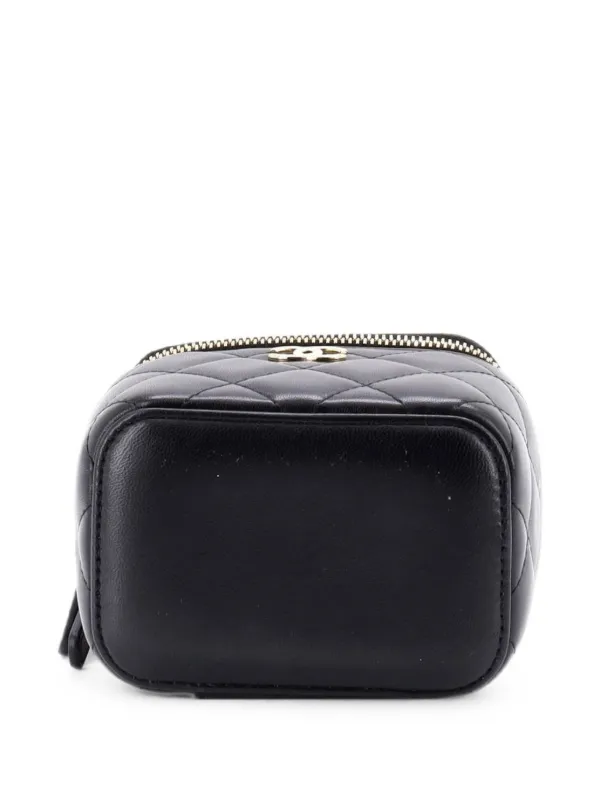 CHANEL Pre-Owned カメリア リボン バニティケース ウィズ チェーン