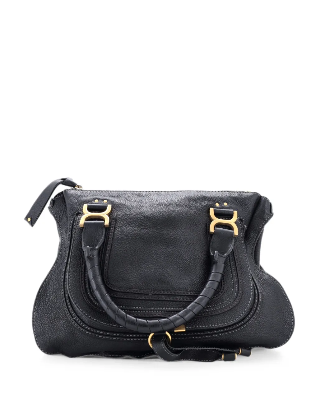 Chloé Pre-Owned Borsa a spalla Marcie media in pelle - Nero