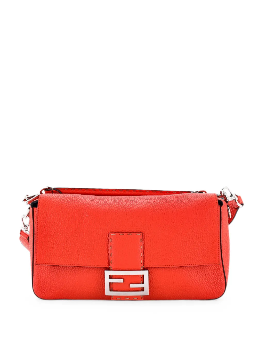 Fendi Pre-Owned Borsa a spalla Selleria Baguette NM grande in pelle - Rosso
