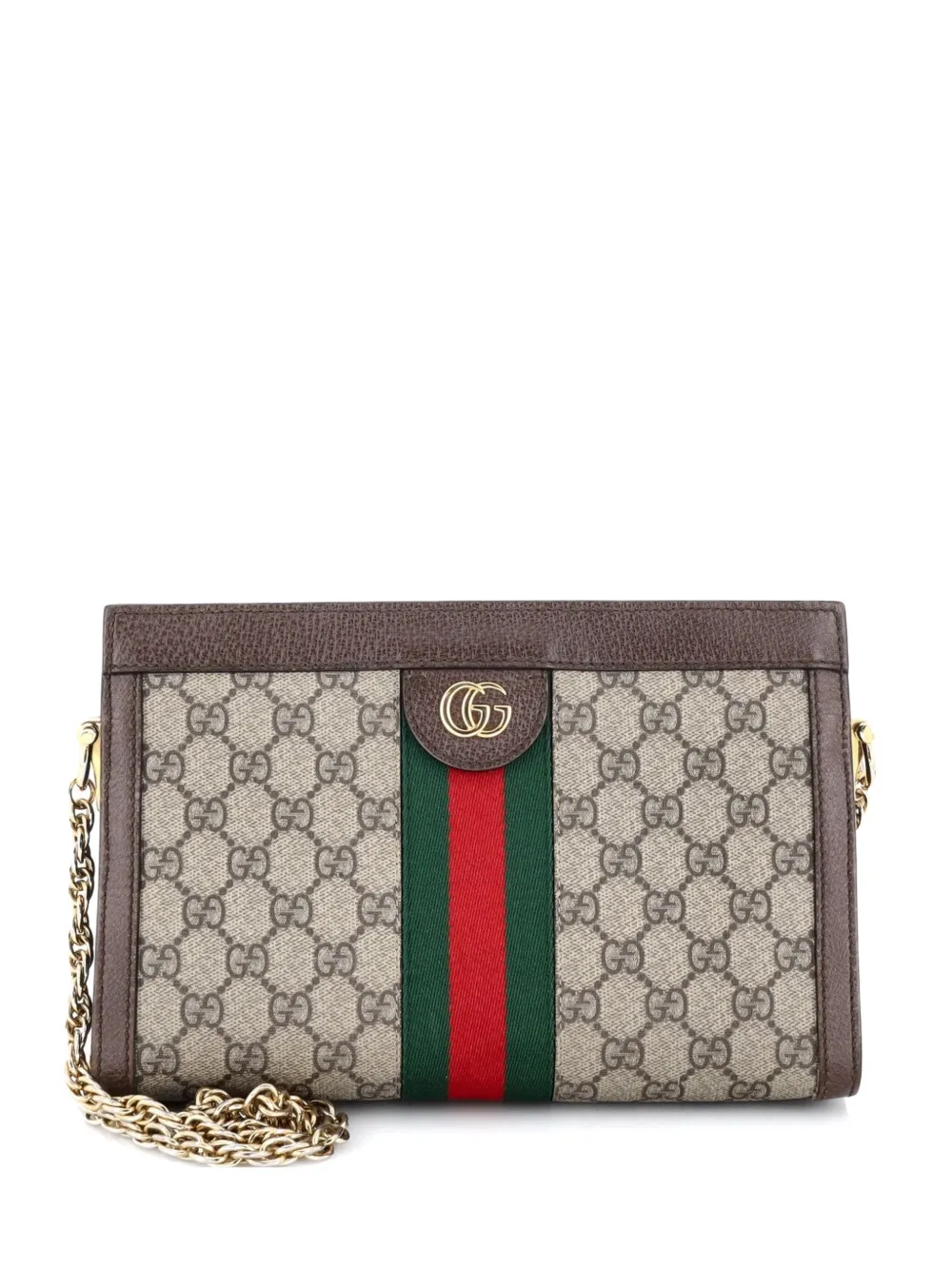 Gucci Pre-Owned Kleine Ophidia Umhängetasche aus GG-beschichtetem Canvas - Braun