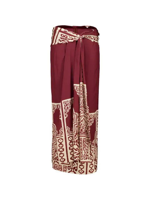 Johanna Ortiz knot-detail geometric-print skirt