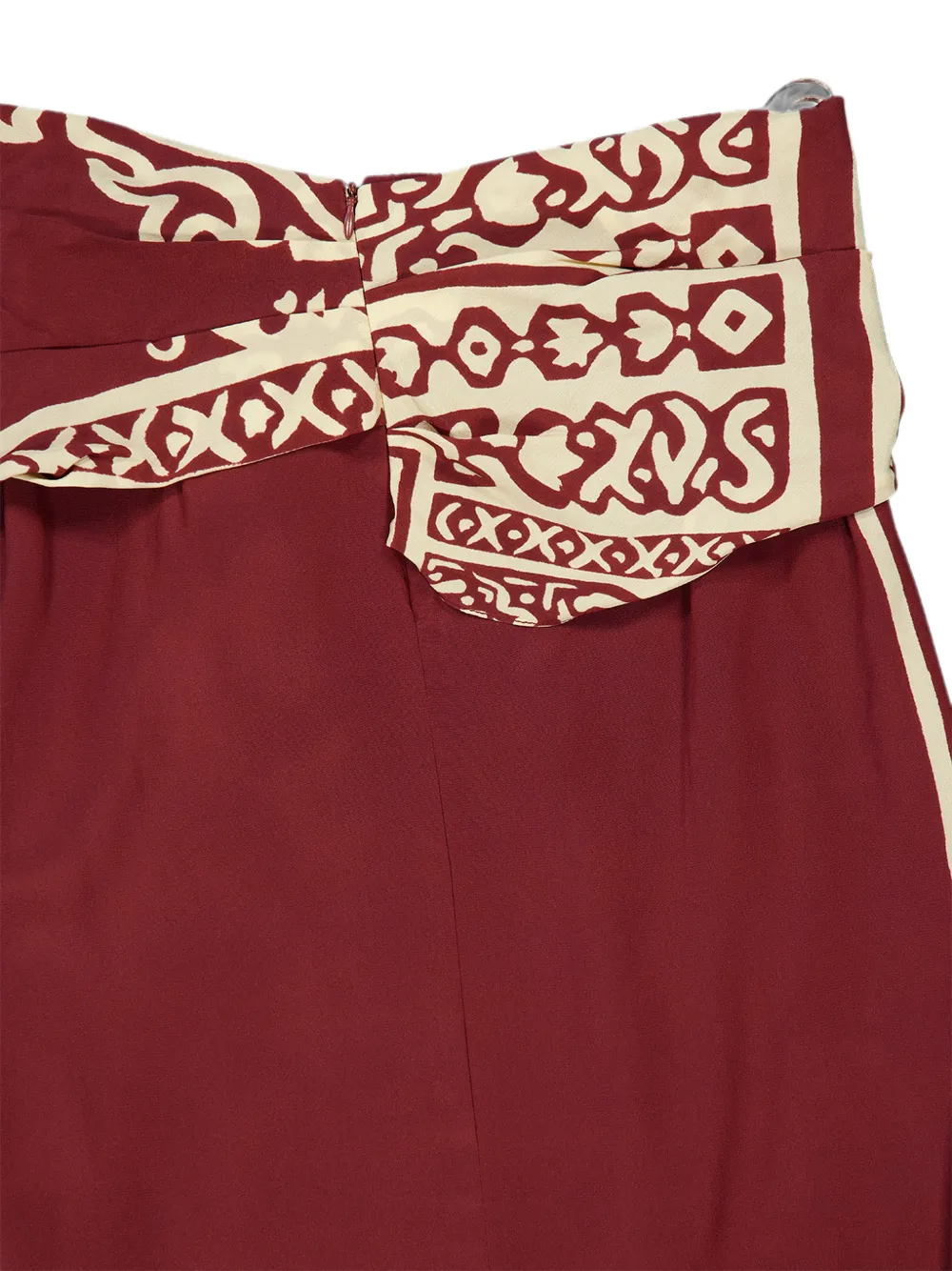 Johanna Ortiz Knot-detail Geometric-print Skirt in Red, view 4