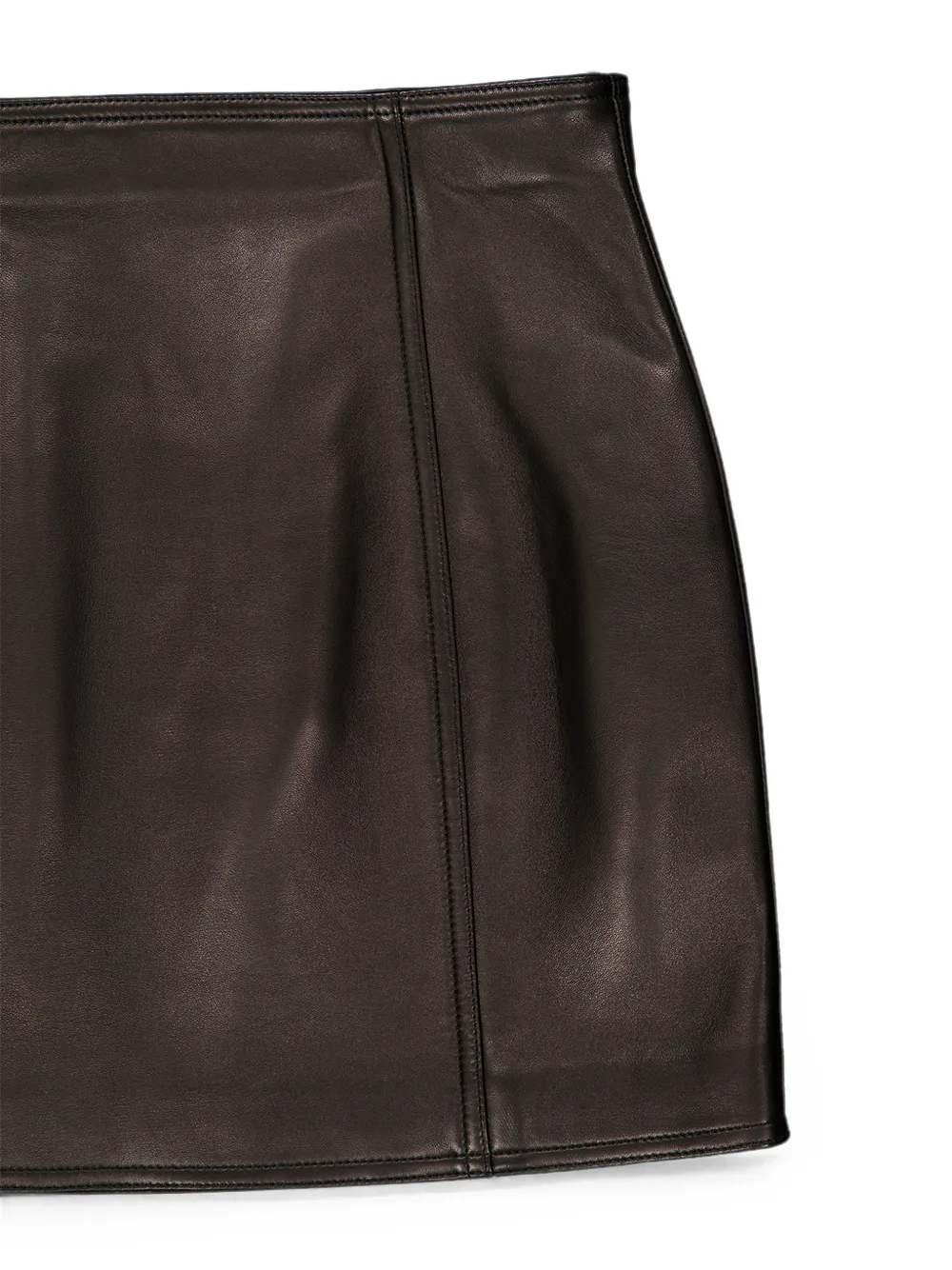 Balmain High waist leren mini-rok Zwart