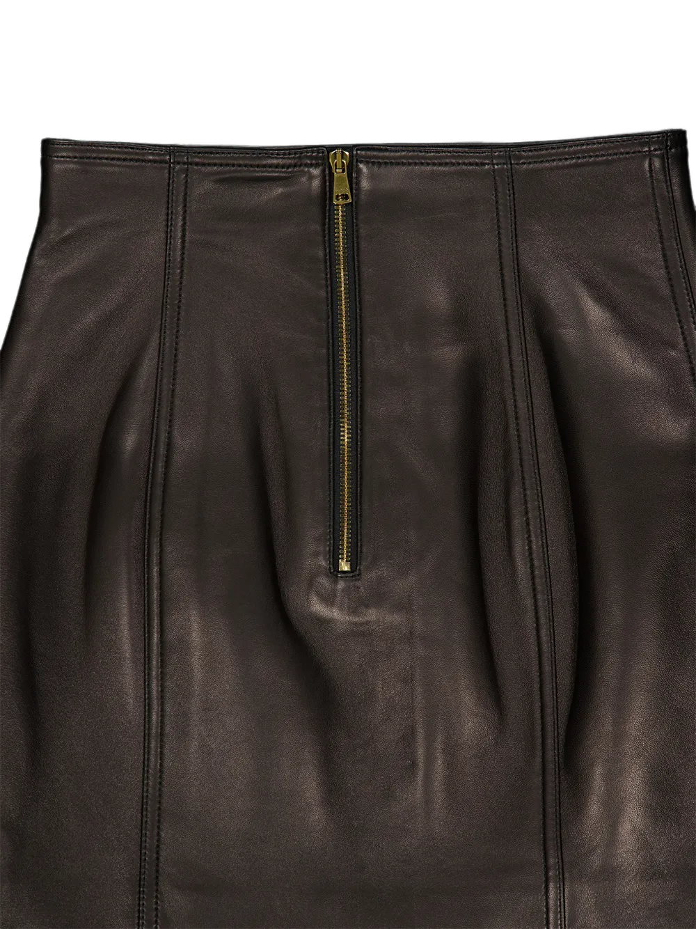 Balmain High waist leren mini-rok Zwart