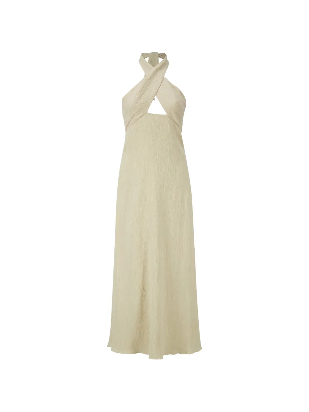 Johanna Ortiz Light Heart halterneck crinkled-finish midi dress - Toni neutri
