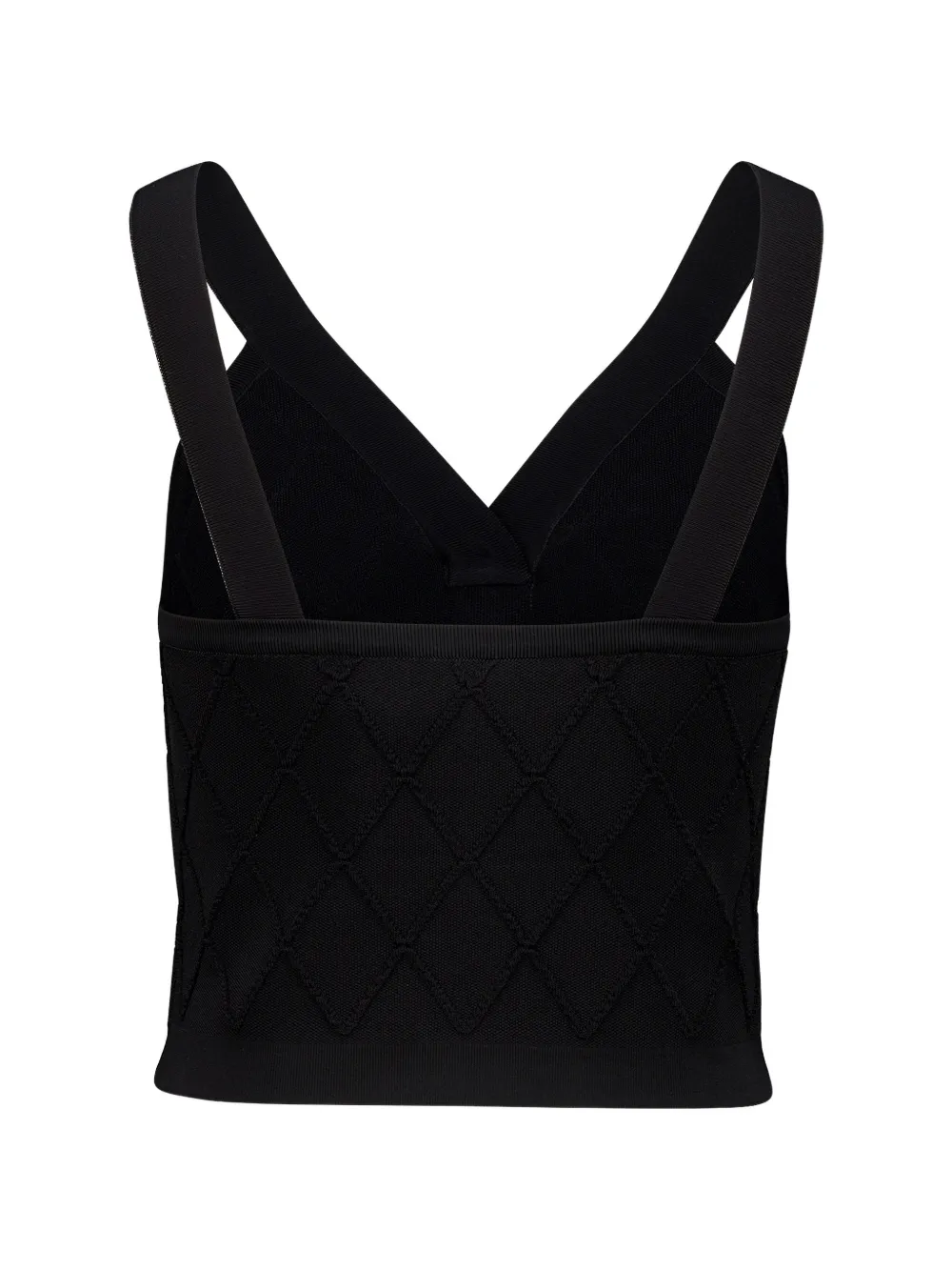Balmain Gewatteerde gebreide top met knopen Zwart