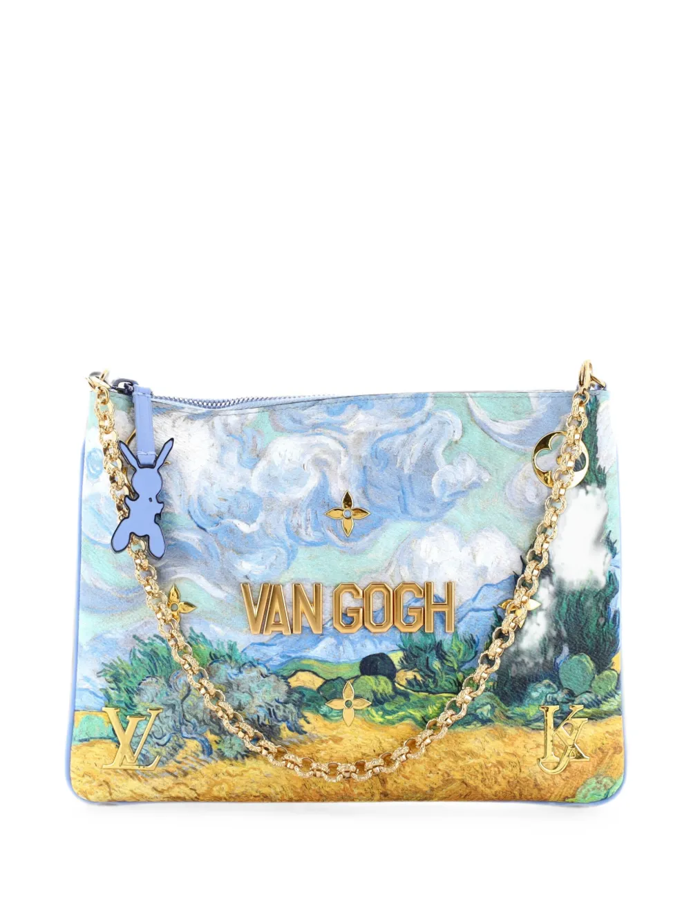 Louis Vuitton Pre-Owned Pochette Limited Edition Jeff Koons Van Gogh Print Canvas clutch bag - Blue