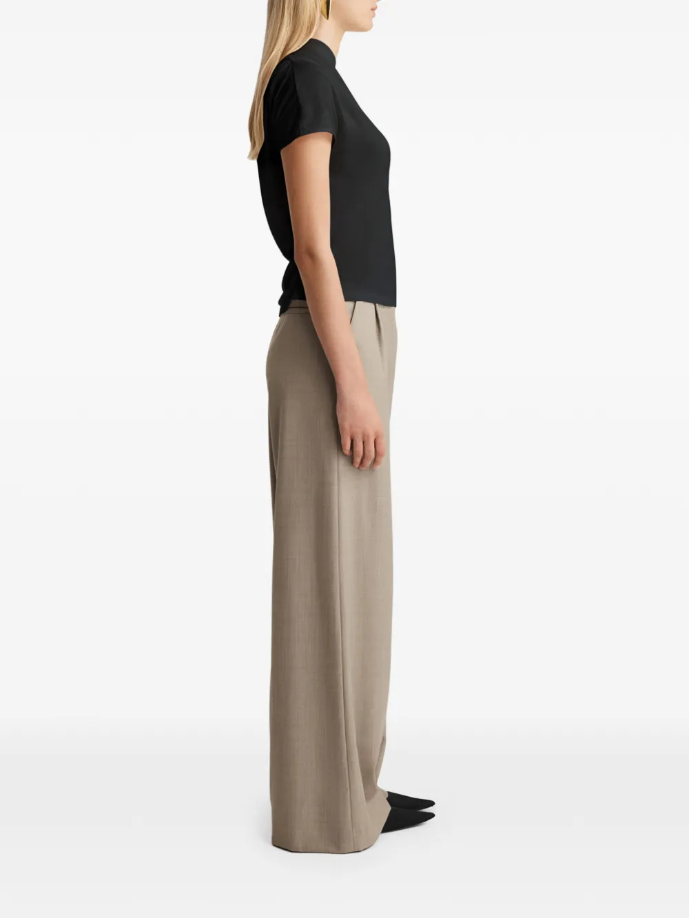 Anna Quan Astra One-shoulder Draped T-shirt in Black, view 4