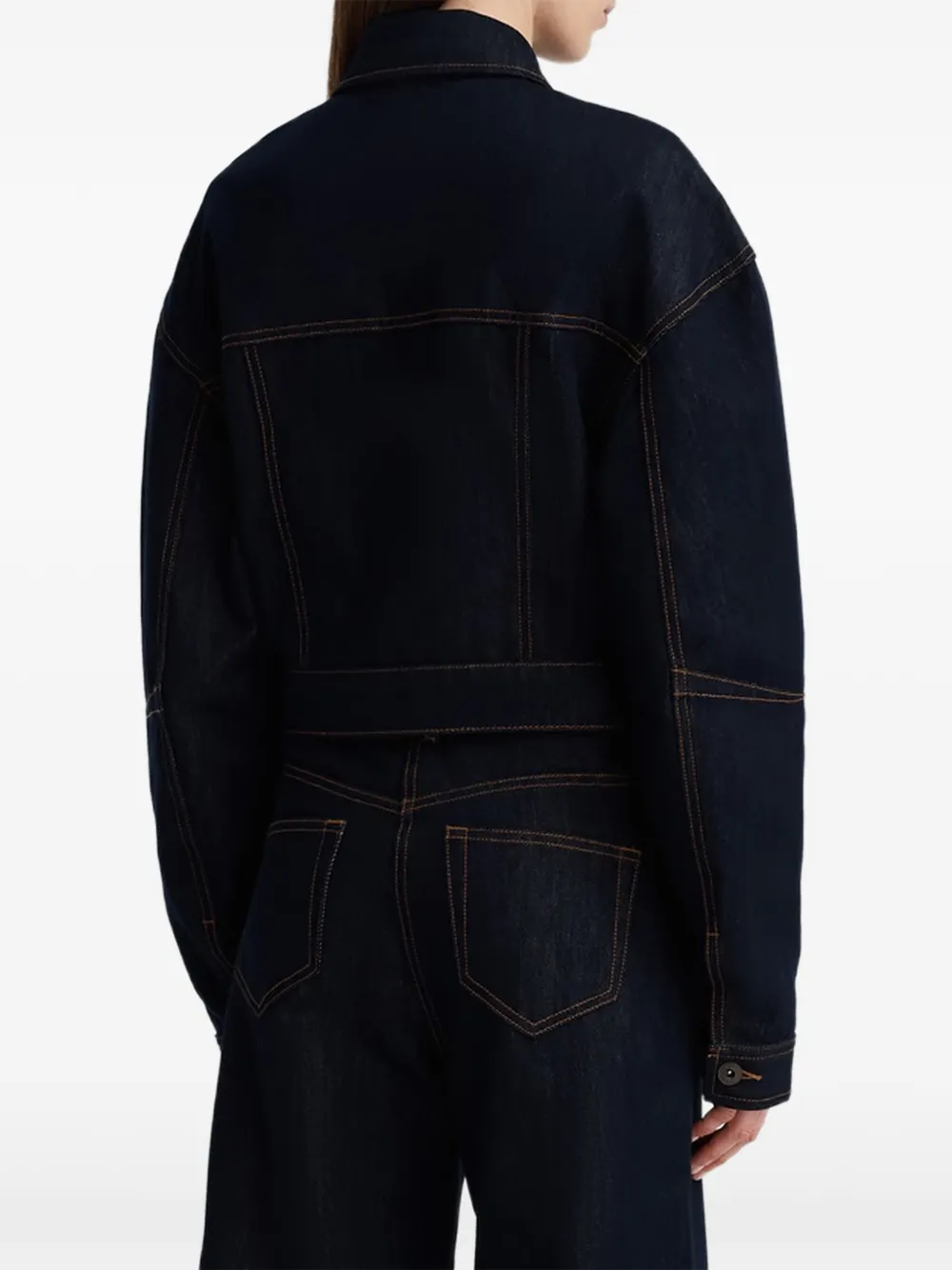 Anna Quan Fontana denim jack met contrasterend stiksel Blauw