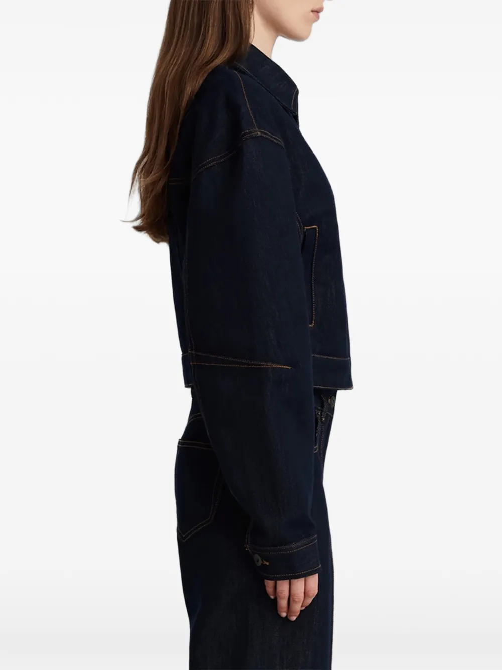 Anna Quan Fontana denim jack met contrasterend stiksel Blauw