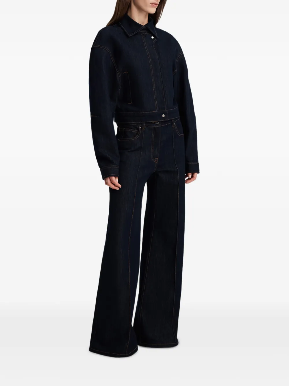 Anna Quan Fontana denim jack met contrasterend stiksel Blauw