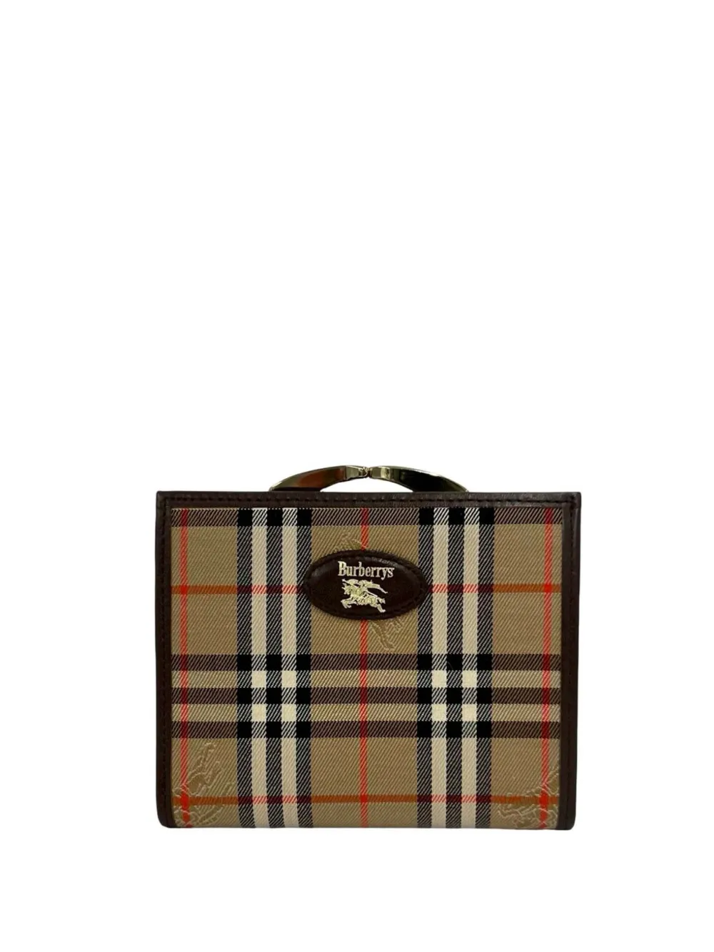 Burberry Pre-Owned Portafoglio bi-fold in tela con motivo Haymarket Check XX secolo - Toni neutri