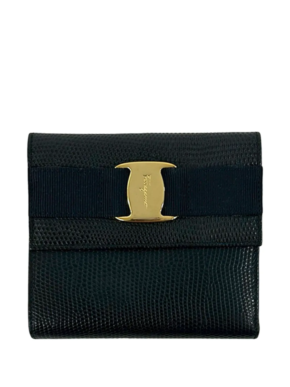 Ferragamo Pre-Owned Portafoglio tri-fold Vara piccolo in pelle goffrata 2010-2026 - Nero