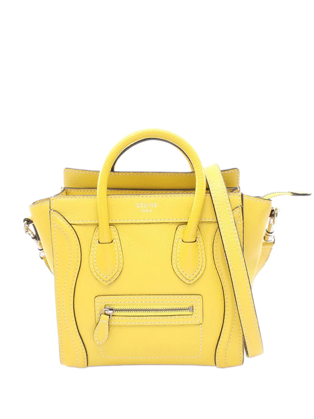Celine Pre-Owned Borsa a tracolla nano in pelle di vitello pieno fiore 2010-2026 - Giallo