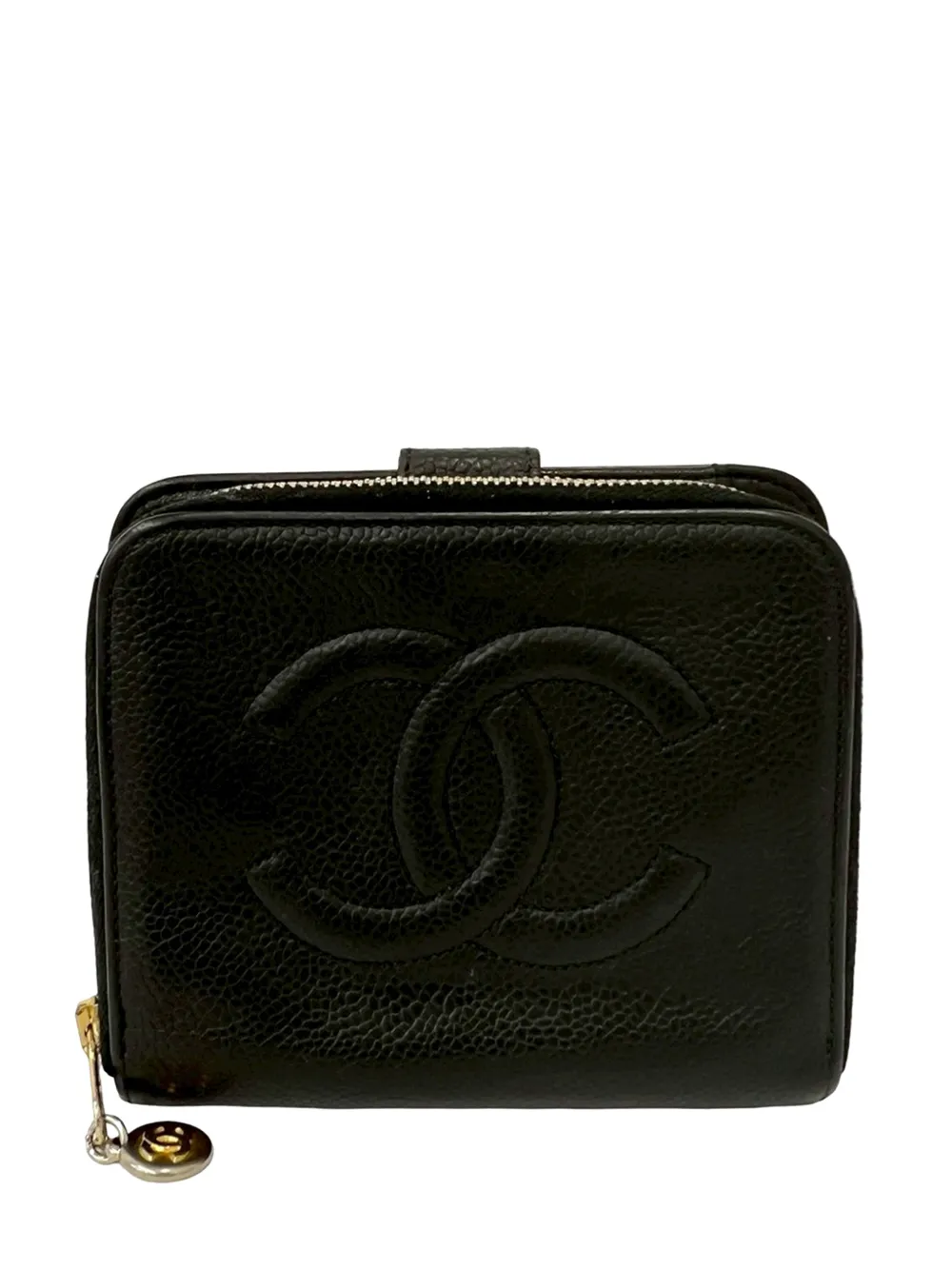 CHANEL Pre-Owned Portafoglio tri-fold CC piccolo in pelle Caviar 1997-1999 - Nero