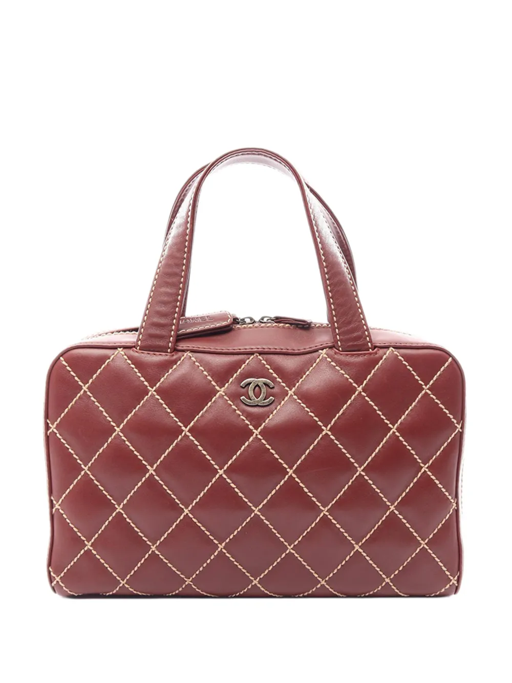 CHANEL Pre-Owned Borsa a mano CC Wild Stitch in pelle di agnello 2000-2002 - Rosso