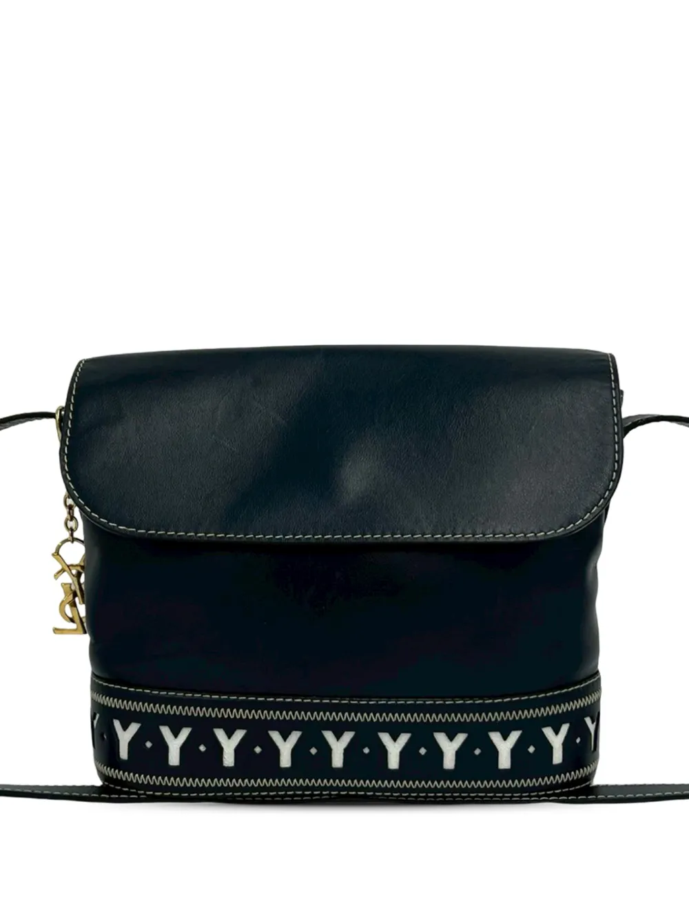 Saint Laurent Pre-Owned Borsa a tracolla in pelle con cut-out XX secolo - Blu