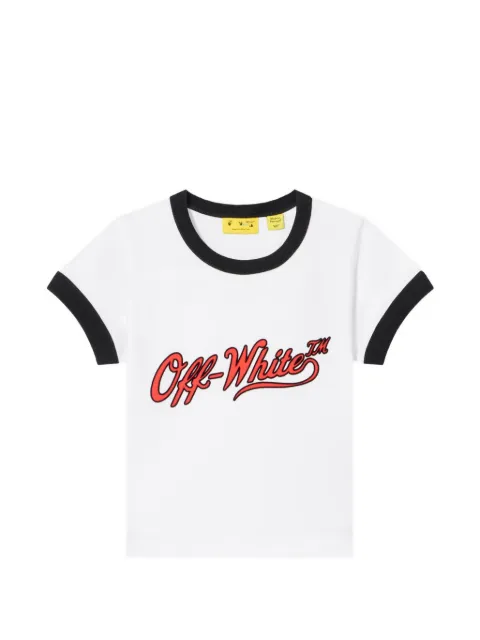 Off-White Kids logo-print ringer T-shirt