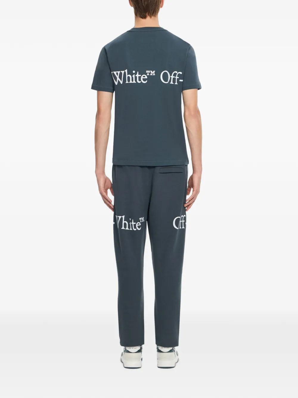 Off-White Bookish T-shirt met korte mouwen en sjaal Blauw