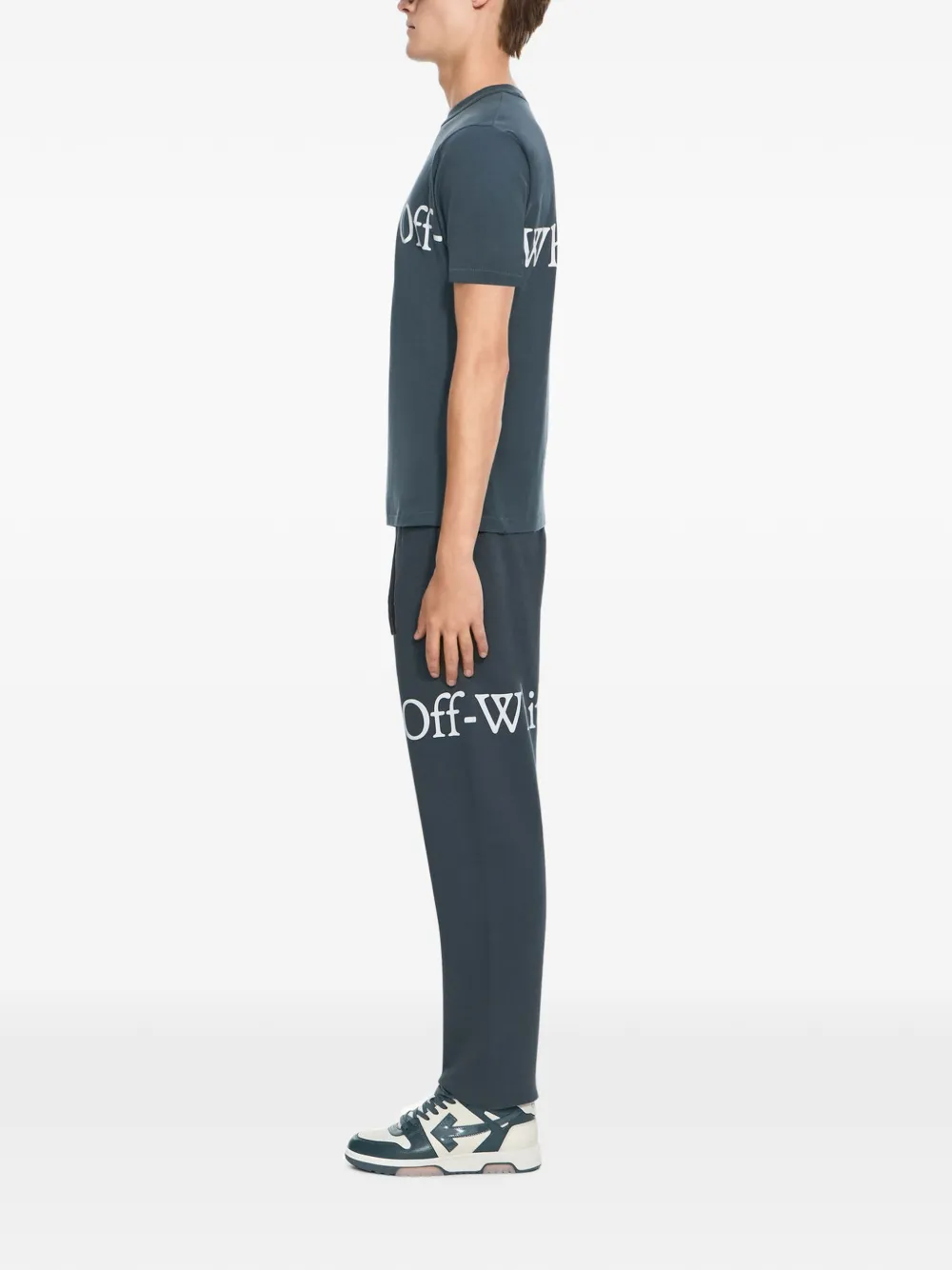 Off-White Bookish T-shirt met korte mouwen en sjaal Blauw