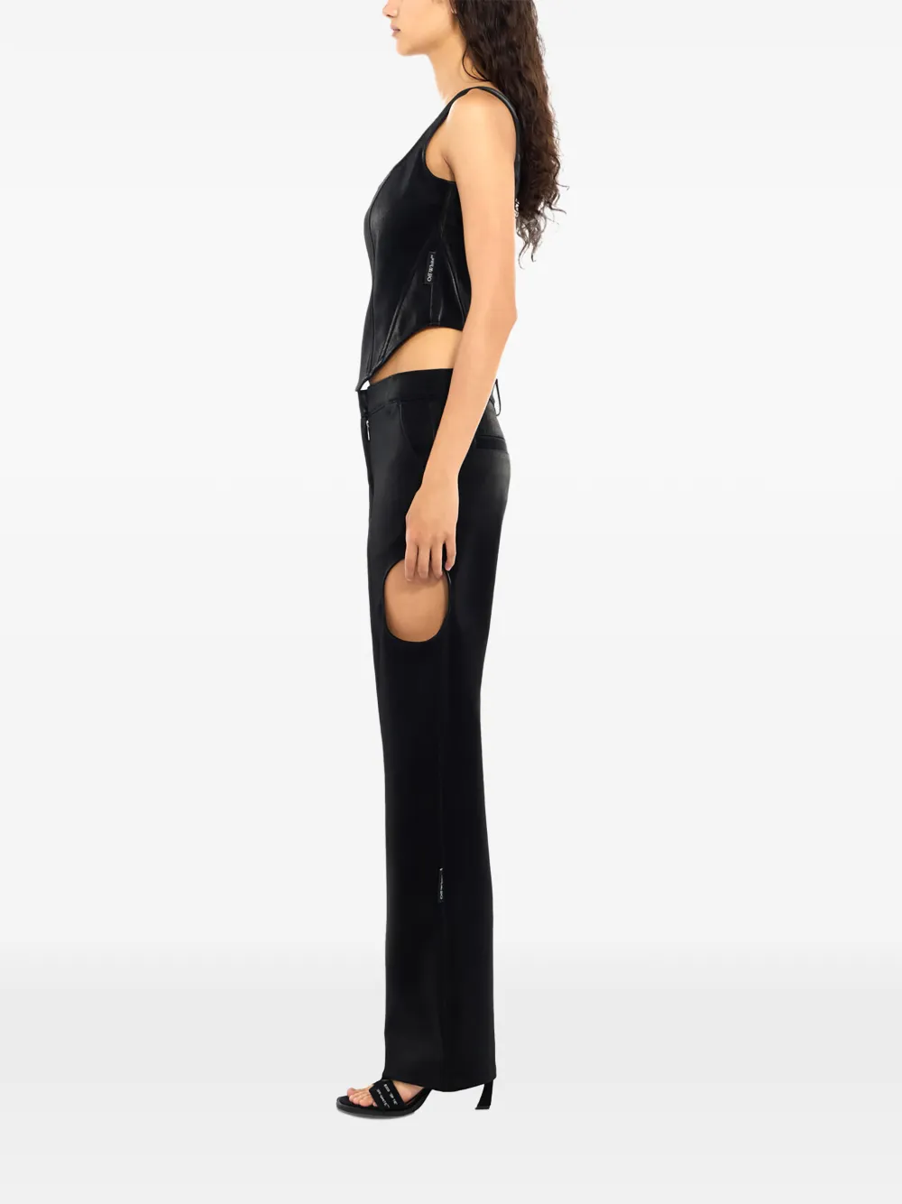 Off-White Meteor fluwelen gecoate broek Zwart