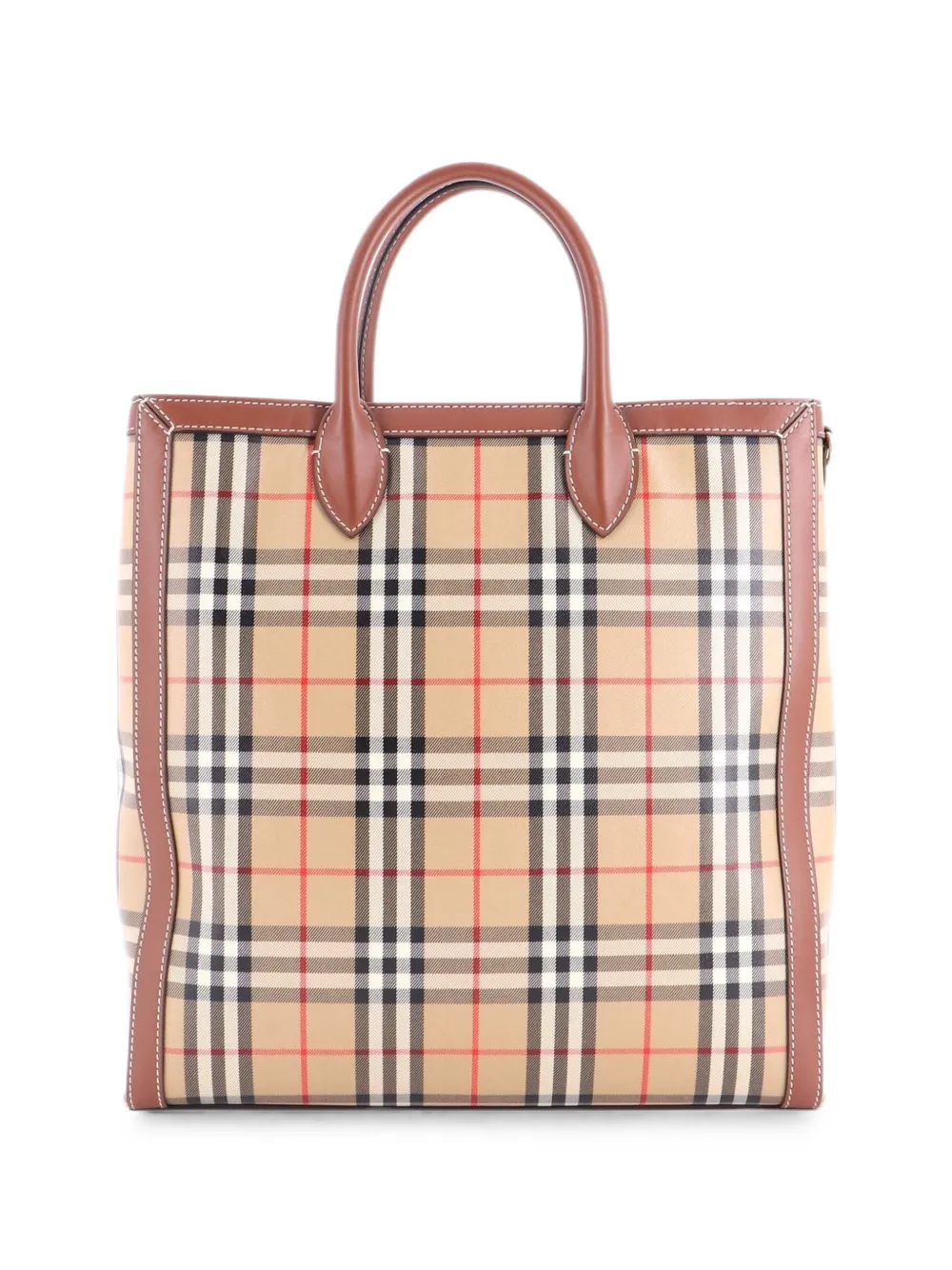 Burberry Pre-Owned Borsa tote media Convertible Vintage Check - Marrone